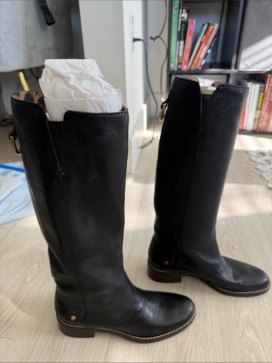Dolce & Gabbana Vero Cuoio Black Leather Knee-High Riding Boots
